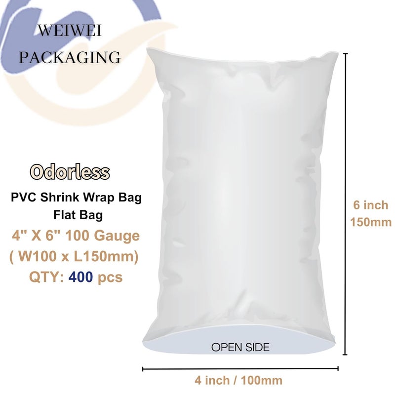 WEIWEI PACKAGING Store Weiwei - 4 X 6 inch 400PCS Odorless PVC Heat Shrink Wrap Bags - Image 2